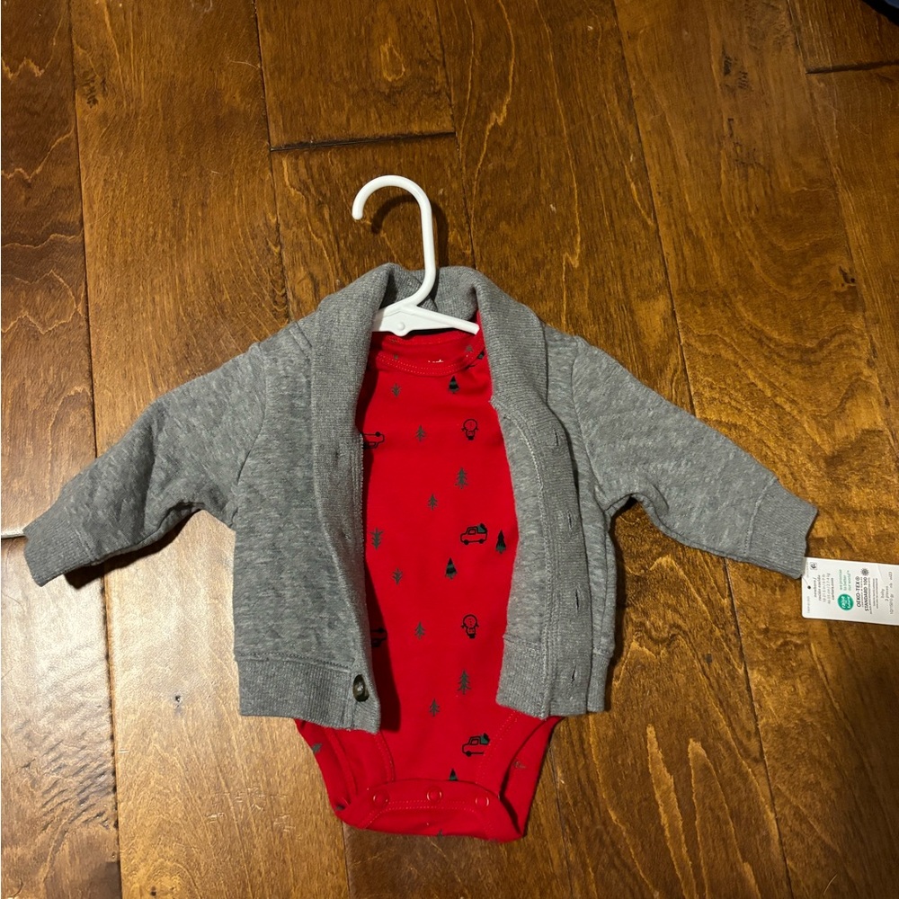 Carter's Gray and Red Baby Outfit